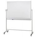 Orbis draaibaar whiteboard schrijfbord HxB 1200x1800 mm gelakt magnetisch 4 zwenkwielen zilverkleurig geanodiseerd 146854