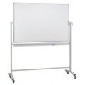Orbis draaibaar whiteboard schrijfbord HxB 1200x1800 mm geëmailleerd magnetisch 4 zwenkwielen zilverkleurig geanodiseerd 146857