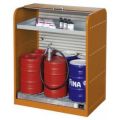 Orbis kast voor gevaarlijke stoffen HxBxD 1610x1294x870 mm rolluik bodem opvangbak opvanglegbord opvangvolume 72 L RAL 2000 147760