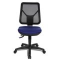 Orbis bureaustoel zitting blauw rugleuning met netbekleding in zwart zitting HxBxD 430-510x480x480 mm permanentcontactmechanisme 149919