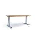 Orbis in hoogte verstelbaar bureau breedte 160 cm diepte 80 cm decor CV-calvados frame aluzilver 157660-0010