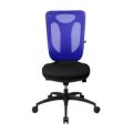 Orbis bureaustoel zitting zwart rugleuning met netbekleding in blauw zitting HxBxD 450-550x450x460 mm voorgevormde zitting puntsynchroonmechanisme 159233