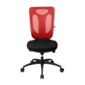 Orbis bureaustoel zitting zwart rugleuning met netbekleding in rood zitting HxBxD 450-550x450x460 mm voorgevormde zitting puntsynchroonmechanisme 159238