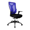 Orbis bureaustoel zitting zwart rugleuning met netbekleding in blauw zitting HxBxD 450-550x450x460 mm met armleuningen voorgevormde zitting puntsynchroonmechanisme 159247