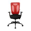 Orbis bureaustoel zitting zwart rugleuning met netbekleding in rood zitting HxBxD 450-550x450x460 mm met armleuningen voorgevormde zitting puntsynchroonmechanisme 159251