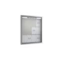 Orbis economy-vitrine buiten HxBxD 1200x1000x70 mm voor formaat 12xA4 staand aluminium zilverkleurig 159911