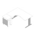 Orbis bureauset 1 bureau 1 staand ladeblok tafel HxBxD 730x1600x1650 mm C-voet aanbouw links wit 182581