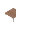 Orbis koppelelement voor bureau 90 graden voor 4-voetonderstel HxBxD 680-760x840x840 mm steunvoet aluminium notenhout 183053