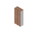 Orbis kantoorkast met openslaande deuren 4x houten vloer 5 ordnerhoogtes romp aluminium front canaletto-hout 183209