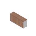 Orbis kantoor-schuifdeurkast HxBxD 730x1600x450 mm 1x houten vloer 2 ordnerhoogtes romp aluminium front canaletto-hout 183242