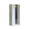 Orbis garderobe- en vakkenkast HxBxD 1800x600x500 mm 2 vakken vak B 300 mm draaigrendel sokkel romp RAL 7035 front RAL 7035 183528