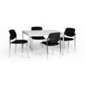 Orbis vergadermeubilair 4 stoelen 1 tafel zitting stof zwart blad lichtgrijs tafel HxBxD 750x1200x800 mm 183586