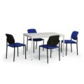 Orbis vergadermeubilair 4 stoelen 1 tafel zitting stof blauw blad lichtgrijs tafel HxBxD 750x1200x800 mm 183587