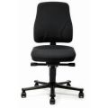 Orbis werkplaatsstoel stoffen bekleding zitting H 450-600 mm neiging-diepte zitting verstelbaar wielen zwart 184234