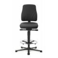 Orbis werkplaatsstoel stoffen bekleding zitting H 570 - 830 mm neiging-diepte zitting verstelbaar met glijders voetring zwart 184237