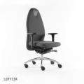 Orbis bureaustoel grijs beweeglijke zitting zitting H 430-530 mm hoofdsteun armleuningen aluminium voetkruis 184700