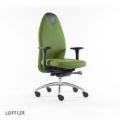 Orbis bureaustoel groen beweeglijke zitting zitting H 430-530 mm hoofdsteun armleuningen aluminium voetkruis 184701