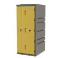 Orbis kunststof locker HxBxD 910x385x470 mm slot met draaivergrendeling romp grijs front geel 213821