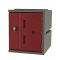 Orbis kunststof locker HxBxD 460x385x470 mm slot met draaivergrendeling romp grijs front rood 213829