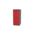 Orbis kunststof locker HxBxD 910x385x470 mm slot met draaivergrendeling romp grijs front rood 213822
