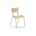 Orbis buisstalen stoel zitting/rugleuning beuken blanke lak onderstel verchroomd 214551