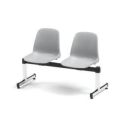 Orbis wachtkamerbank 3 zitplaatsen kunststof kuipzittingen lichtgrijs voeten verchroomd BxD 1800x600 mm 214405