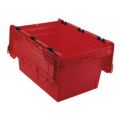 Orbis Euronorm-stapelbak HxLxB 349x600x400 mm polypropyleen rood wanden gesloten legbord gesloten met krokodildeksel 215444