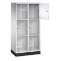 Orbis grootvolume-lockersysteem HxBxD 1750x820x500 mm 2x3 vakken cilinderslot sokkel romp RAL 7035 217663