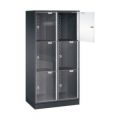 Orbis grootvolume-lockersysteem HxBxD 1750x820x500 mm 2x3 vakken cilinderslot sokkel romp RAL 7021 217664