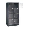 Orbis grootvolume-lockersysteem HxBxD 1750x820x500 mm 2x4 vakken cilinderslot sokkel romp RAL 7021 217809