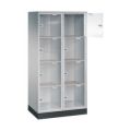 Orbis grootvolume-lockersysteem HxBxD 1750x820x500 mm 2x4 vakken cilinderslot sokkel romp RAL 9006 217810