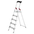 Orbis trapladder aluminium bordes H 1,06 m 5 treden treden extra diep bak 218569