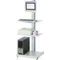 Orbis PC-station HxBxD 1680x650x650 mm monitorhouder 3 legbord niveaus lichtgrijs frame staal RAL 7035/RAL5010 218603