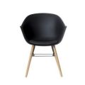 Orbis bezoekersstoel 4 voeten beuken-zwart met armleuningen zitschaal polypropyleen zwart met kussen 219511