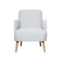 Orbis fauteuil 1-zits met armleuningen stof grijs HxBxD 790x620x770 mm 4 voeten beuken 219516