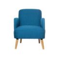 Orbis fauteuil 1-zits met armleuningen stof blauw HxBxD 790x620x770 mm 4 voeten beuken 219517