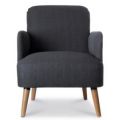 Orbis fauteuil 1-zits met armleuningen stof antraciet HxBxD 790x620x770 mm 4 voeten beuken 219519