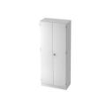 Orbis kantoorkast met openslaande deuren HxBxD 2000x800x420 mm 4x houten vloer 5 ordnerhoogtes romp wit front wit 220341