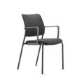 Orbis bezoekersstoel 4 voeten zwart met armleuningen zitting zwart rug stof zwart 220868
