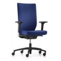 Orbis bureaustoel synchroonmechanisme met verstelbare armleuningen zitting stof donkerblauw zitting HxBxD 410-530x490x370-430 mm gaasweefsel-rugleuning met netbekleding donkerblauw kunststof-voetkruis met wielen 220877