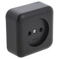 Q-Link contactdoos opbouw 1-voudig met kind-aanraakbeveiliging zwart 00.945.40
