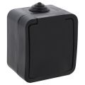 Q-Link contactdoos opbouw 1-voudig met randaarde spatwaterdicht IP54 zwart 00.946.42