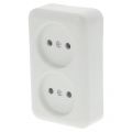 Q-Link contactdoos opbouw 2-voudig met kind-aanraakbeveiliging polarwit 00.947.05