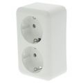 Q-Link contactdoos opbouw 2-voudig met kind-aanraakbeveiliging randaarde polarwit 00.947.07