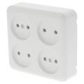 Q-Link contactdoos opbouw 4-voudig polarwit 00.947.25