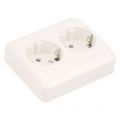 Q-Link contactdoos inbouw 2-voudig met kind-aanraakbeveiliging randaarde polarwit 01.079.50