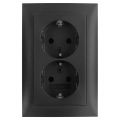 Berker S1 contactdoos inbouw 2-voudig randaarde antraciet 58.004.51