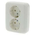 Busch-Jaeger Relfex contactdoos inbouw 2-voudig randaarde polarwit los 66.001.50