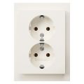Berker K1 contactdoos inbouw 2-voudig randaarde polarwit 66.021.51
