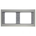 Berker K5 afdekraam 2-voudig horizontaal RVS 66.023.22